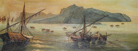 Oil on canvas, fishing boats